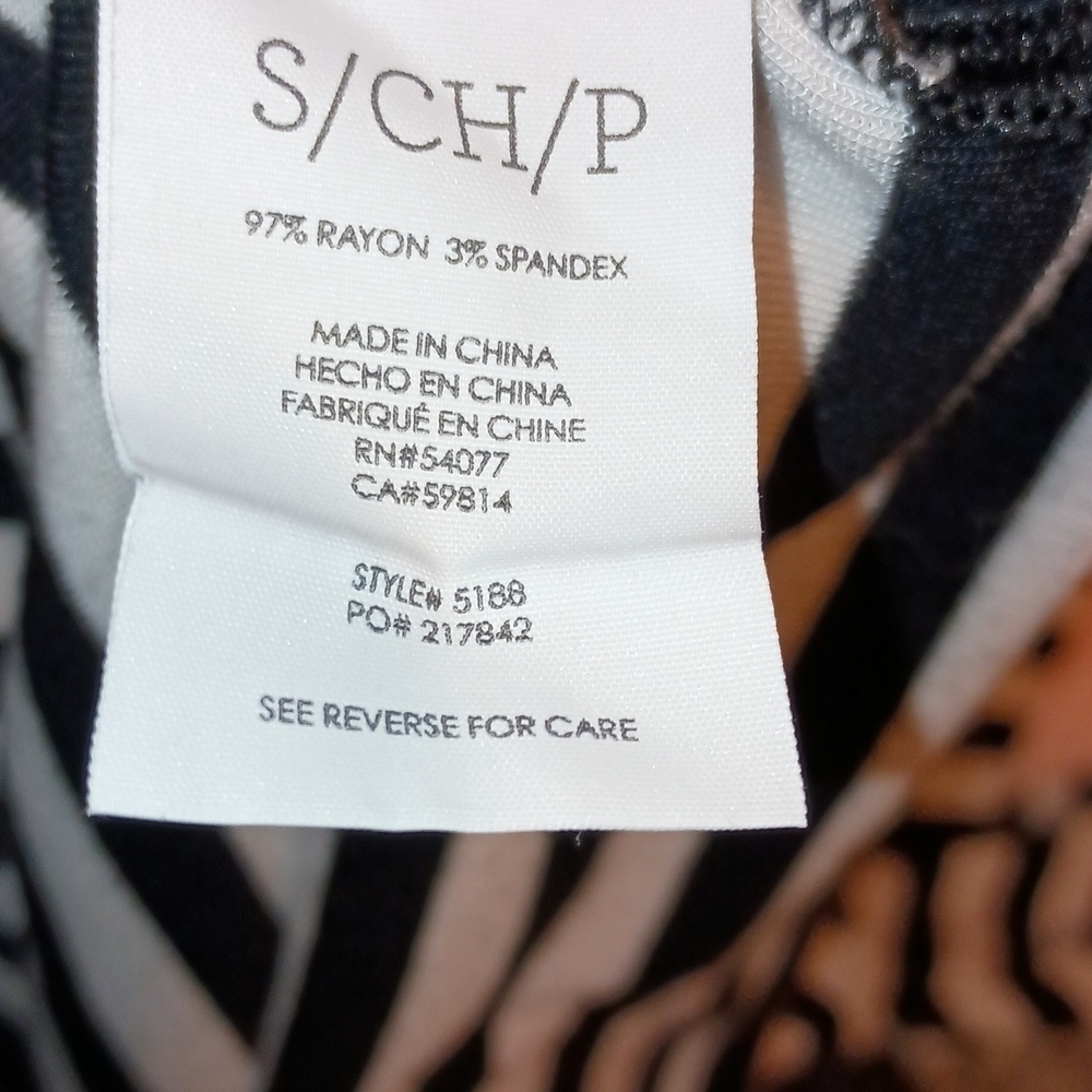 CAbi #5188 Spring Bistro Black/White Striped 3/4 Sleeve Top Size S - Picture 5 of 7